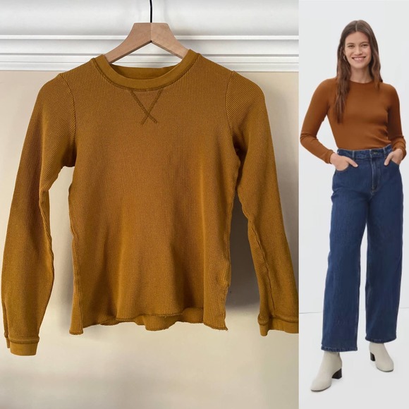 Everlane Tops - Everlane The Organic Cotton Waffle Tee in Toasted Almond, M